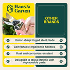 Haus & Garten ClassicPRO 8.5" Premium Titanium Bypass Garden Shears - Use as Pruners, Pruning Shears for Gardening, Hand Pruners, Handheld Garden Clippers, Scissors for Women