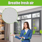 Window Screen Kit and Screen Door Repair Kit,48in x 120in Charcoal Fiberglass Mesh Includes Roller, Hook, Spline Window Door Patio and Porch Screen Replacement, Black