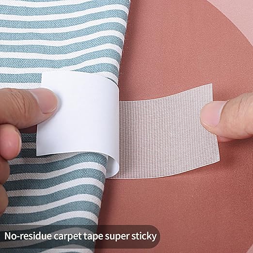 Heavy Duty Double Sided Tape, 2inx66FT/50mmx20m, White,Clear Mesh, Extra Strong Adhesive for Carpets, Picture Hanging, DIY Projects - Hand Tearable