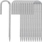 12 Inch Ground Stakes Heavy Duty J Hook 30-Pack Metal Spikes Galvanized Ground Hooks Anchors Rebar Ground Stakes for Fence Tent Gazbo Bounce House and Outdoor Decorations Inflatables