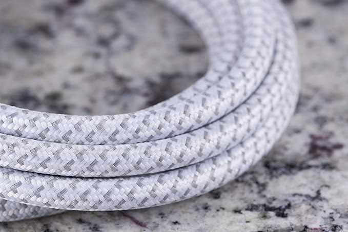 Philips 6 Outlet Power Strip Surge Protector, 6 Ft Power Cord, Designer Braided Extension Cord, Flat Plug, Perfect for Office or Home Décor, 1080 Joules, White, SPC3054WA/37