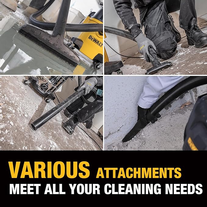 DEWALT 6 Gal Stealthsonic Shop Vacuum Wet and Dry, 5 Peak HP Poweful Suction Ultra-Quiet Vacuum Cleaner with Complete Accessory Kit and 6 Dust Bages, Shop Vac for Home, Jobsite, Workshop, Garage, Car