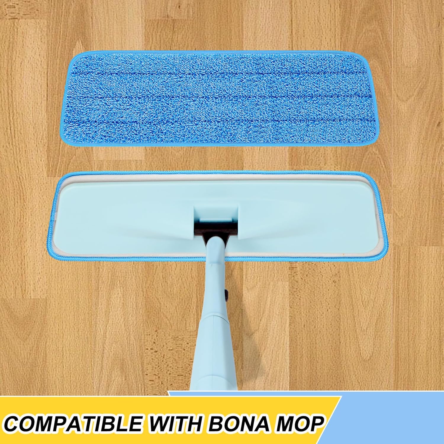 16.5 inch Reusable Mop Pads Microfiber Spray Mop Replacement Heads for Wet/Dry Mops Compatible with Bona Floor Care System (5 Pack)