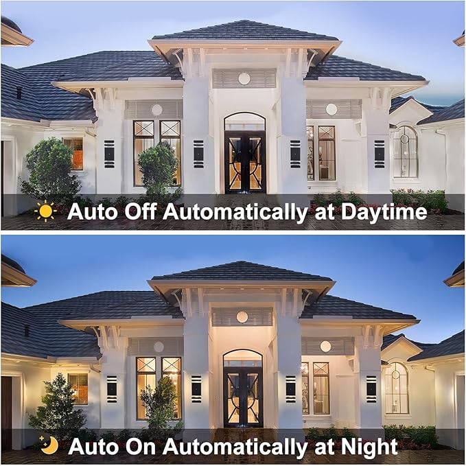 Dusk to Dawn Led Outdoor Lighting 2 Pack,3000K Warm White Exterior Light Fixture,Aluminum Sensor Waterproof Outdoor Lights for House Porch Hallway Patio Garage