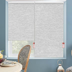 ALLBRIGHT 100% Blackout Roller Blinds Woven Shades with Striped Jacquard, Cordless Window Shades, UV Protection Fabric, Easy-Install for Indoor Home & Office, Grey Old, 52" W x 72" H