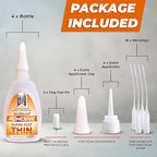 4 Pk X 1.76 Oz. (50g) CA Glue - Thin Cyanoacrylate Based Super Glue for Woodworking - Model Car Adhesive, Strong Bonds in Model Airplane, Wood Projects. Fast Drying, Instant Wood Bond