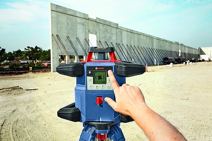 BOSCH GRL4000-80CHVK REVOLVE 18V Connected Self-Leveling Horizontal/Vertical Rotary Laser Kit, Includes CORE18V 4 Ah Battery & Charger, Tripod, Grade Rod, Receiver, Carrying Case, & Accessories