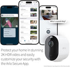 Home Security System - Wired Keypad Sensor Hub, (2) 8-in-1 Sensors, 24/7 Professional Monitoring + Pro 5S Outdoor Spotlight Bundle - No Contract Required, Alarm System for Home Security