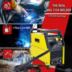 Weldpro MIG155GSV 155 Amp Inverter Flux Cored MIG/MIG/Stick/MMA Arc Welder with Dual Voltage 110/220V Welding Machine