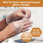 Med PRIDE Vinyl Gloves| Large Box of 100| 4.3 mil Thick, Powder-Free, Non-Sterile, Heavy Duty Disposable Gloves| Professional Grade for Healthcare, Medical, Food Handling, and More