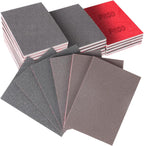 12-Pack 3x4 Inch Sanding Sponge Set (180-1000 Grit) - 6-Grit Hook & Loop Foam Pads for Full-Stage Sanding on Metal, Wood & Automotive