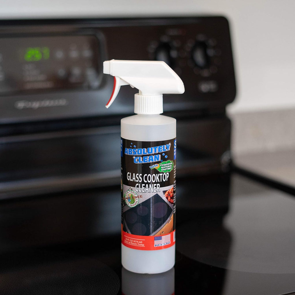 Absolutely Clean Amazing Ceramic & Glasstop oven cleaner heavy duty- Fume Free & Scratch Free - Streakfree - Powerful, Natural Enzymes - USA Made (16 oz)