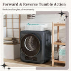 Auertech 1.5 Cu.Ft Portable Clothes Dryer, 850 W Front Load Electric Dryer Machine with Stainless Steel Drum, Simple Control Knob, Compact Tumble Dryer for Laundry Apartment, Dorm, RV, Grey