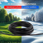 50 FT Outdoor Extension Cord Waterproof, Black, 3-Prong Power Cord, 16 AWG SJTW, 13A 1625W, Grounded, General Purpose Long Extension Cord for Lawn & Garden, ETL Listed