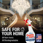 Chandelier Cleaner Drip Dry Spray - No Wipe Formula for Effortless, Streak-Free Shine on Crystal, Glass & Brass - Sprays up to 25 feet! Biodegradable, Non-Toxic & Time-Saving, 32 oz - Made in USA