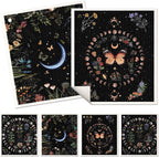 6 Pack Swedish Dishcloths for Kitchen - Reusable Dish Cloths for Washing Dishes Absorbent Cute Funny Kitchen Towels Cleaning Sponge, Moon Butterfly