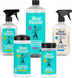 Aunt Fannie's Whole Home Cleaning Bundle: All Purpose Spray, Floor Cleaner, Glass & Window Cleaner, Multi-Surface Wipes, Carpet Refresher