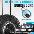 GOEASY0312 Rubber Bungee Cords with Hooks - Heavy Duty Max Stretch 1.8X & Over 180 LBS Load, 100% EPDM Bungee Straps, 10", 15", 21", 31" (10 Pack) for Cargo, Trucks & Outdoor Extreme Weather Use