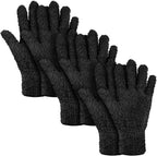 Patelai 3 Pairs Microfiber Plant Dusting Gloves Leaf Cleaning Gloves for Indoor Plants, Blinds, Furniture, House(Large,Black)