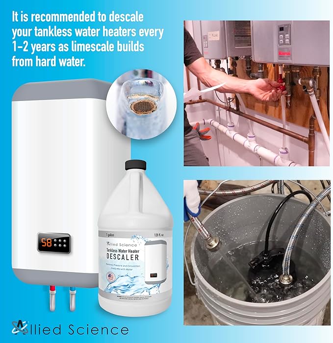 Tankless Water Heater Descaling Solution | Highly Effective Descaler Restores Heating Efficiency, Gallon, 128 fl oz