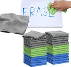 Tanlade Microfiber Cleaning Cloth 6"x6" Cleaning Rags Reasonable Kitchen Towels Microfiber Towels Cars Wash Dry Erase Cloth(Gray/Green/Blue,30 Pcs)