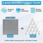 FIXSMITH Shop Towels, Pack of 150, Grey Microfiber Cleaning Cloth Bulk, Microfiber Towels for Cars, All-Purpose Absorbent Cleaning Rags, Dust Cloth for Automotive, Mechanic, Garage, 11.5 x 11.5 inch