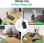 Surge Protector Power Strip - 8 AC Outlets & 6 USB Ports (4A/2C), 1080J Extension Cord with Multiple Outlets, 2-Sided Outlet Extender, Short Cord (0.2FT), Wall Mount for Dorm Room