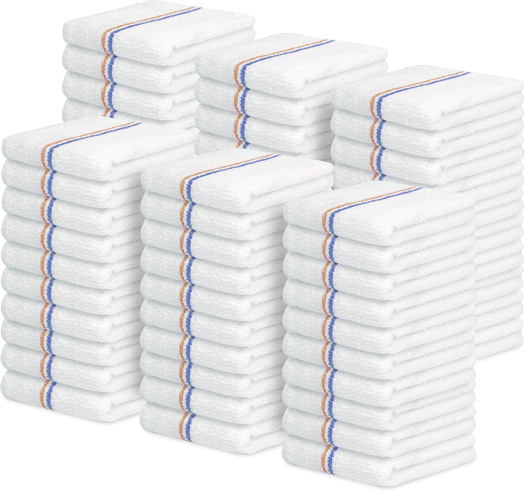 Avalon Towels Terry Bar Mop Towels (Value Pack of 60) Size 16"x19" – Absorbent and Durable, Multipurpose Cleaning Rags, Cotton Cleaning Cloths, Terry Cloth Rags, Reusable Shop Rag