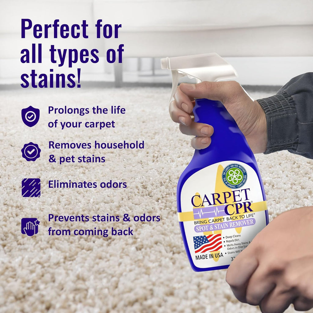 Carpet CPR Spot & Stain Remover Spray – Heavy Duty Carpet Cleaner for Pet Messes, Coffee & Tough Stains