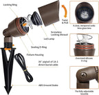 VISTA 4 Pack Cast Aluminum Landscape Spotlights, Low Voltage Landscape Lighting, 100FT 14/2 Landscape Wire, Spot Lights Outdoor with 4.5W MR16 LED Bulb for Yard, Garden, Lawn, Tree (Bronze)