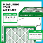 Filterbuy 17x22x1 Air Filter MERV 13 (MPR 1900) Health Defense Replacement (6-Pack), Electrostatic Pleated HVAC AC Furnace Filters, Made in USA (Actual Size: 16.50 x 21.50 x 0.75)
