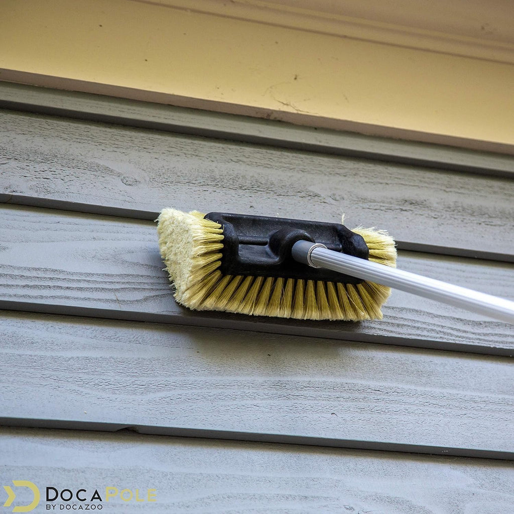 DOCA Scrub Brush Attachment for Long Handle Extension Pole - Outdoor Broom and Scrubbing Brush for House Floor, Deck, Patio, Car - Car Wash Brush