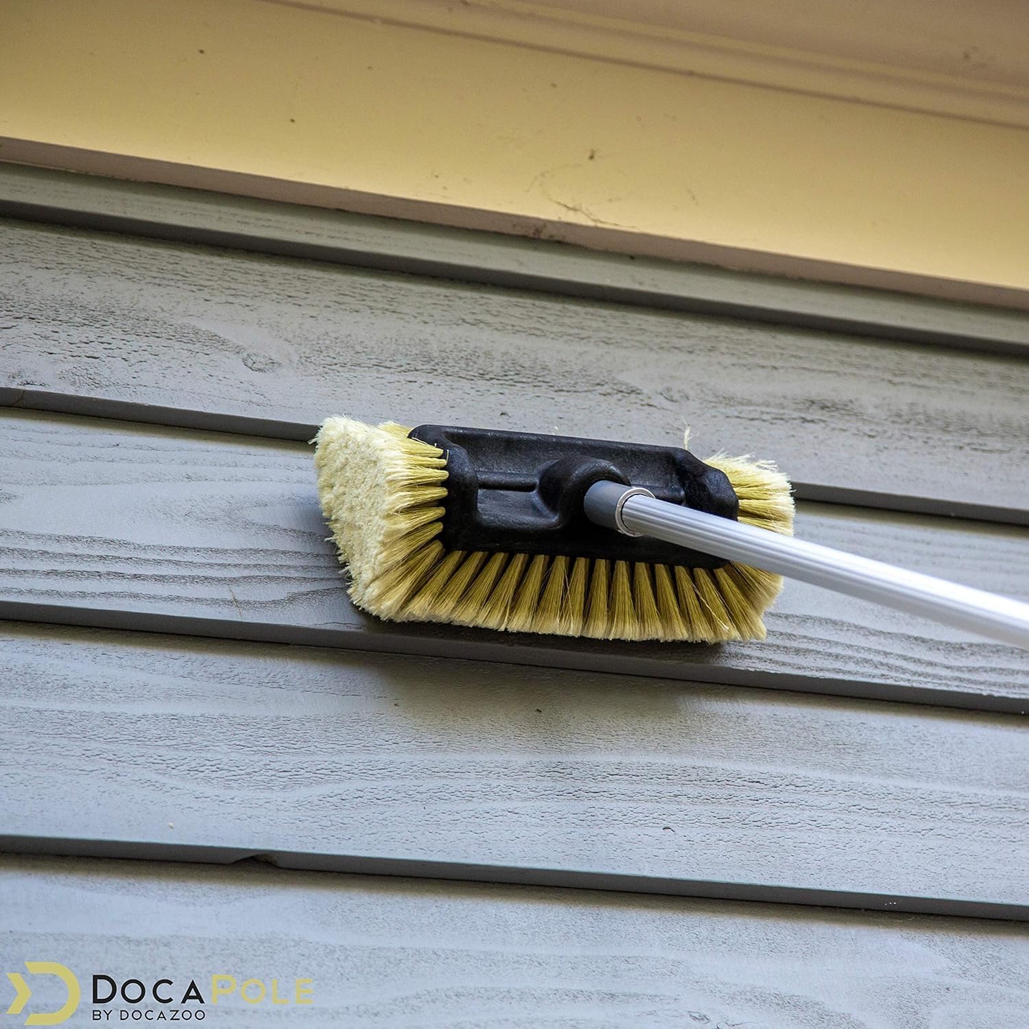 DOCA Scrub Brush Attachment for Long Handle Extension Pole - Outdoor Broom and Scrubbing Brush for House Floor, Deck, Patio, Car - Car Wash Brush