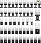 LEILUO 50 Pcs Bi-Metal Multitool Blades for Soft Metal Nails Wood Oscillating Saw Blades Universal Oscillating Tool Accessories with Storage Bag Compatible with DeWalt Makita Dremel and More