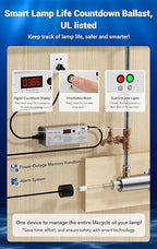 HQUA-OWS-12T 120V 40W 12GPM Whole House Ultraviolet Water Purifier Filter, + 2 Extra UV Bulbs,with Lamp Rated Life 365 Days Ballast