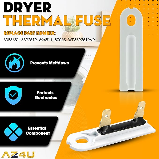 For Whirlpool LER5620KQ1 LER4634JQ1 LER4634PQ0 LER7646EQ2 LER3624EQ1 LER4634EQ2 LER8858EQ1 WED5300VW0 WED4800XQ3 WED5100VQ0 LER4634EQ0 LER4634JT0 LER3624EQ0 Replaces Thermostat And Thermal Fuse