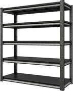 48" W Garage Shelving Heavy Duty, 3000LBS Loads Garage Storage Shelves Heavy Duty, 5-Tier Metal Shelving Units and Storage Racks, Industrial Utility Shelf,48" Wx24 Dx78 H, Silvery