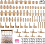 120Pcs Hose Pipe Fitting & Hose Barb Fitting Kit, 48Pcs Hose Pipe Fitting & 32Pcs Hose Barb Fitting & 40Pcs Hose Clamp, Hex Nipple, Reducing Bushing, NPT Adapter, Adapter, Union