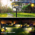 Solar Spot Lights Outdoor Waterproof IP65, 12 Pack Landscape Spotlights with 46 LEDs, 3 Modes Auto On/Off Solar Powered Flood Lights for Outside Pathway, Yard, Garden, Walkway (Warm White)