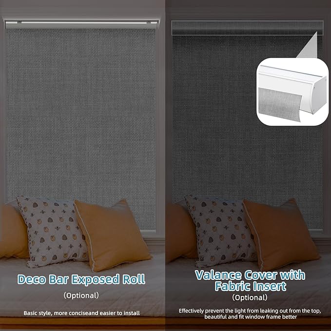SmartWings Motorized Smart Blinds with Remote, Custom Automatic 100% Blackout Roller Shade Compatible with Alexa/Homekit/Google, Electric Smart Blinds for Indoor Windows, Vigor Pape Grey