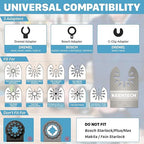 KEENTECH 50PCS Bi-Metal Oscillating Tool Blade for Wood & Metal, General Purpose Multitool Blade for Wood Panel, Nails, Bolts, Screw, Drywall, Quick Release Oscillating Saw Blade for Fine Finish