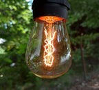 Hometown Evolution, Inc. E26 Outdoor Commercial String Lights with Suspended Socket for Weatherproof Heavy Duty Vintage Outside Lighting (S14 Zig Zag Edison 11 Watt Bulbs, 100 Foot 50 Socket)