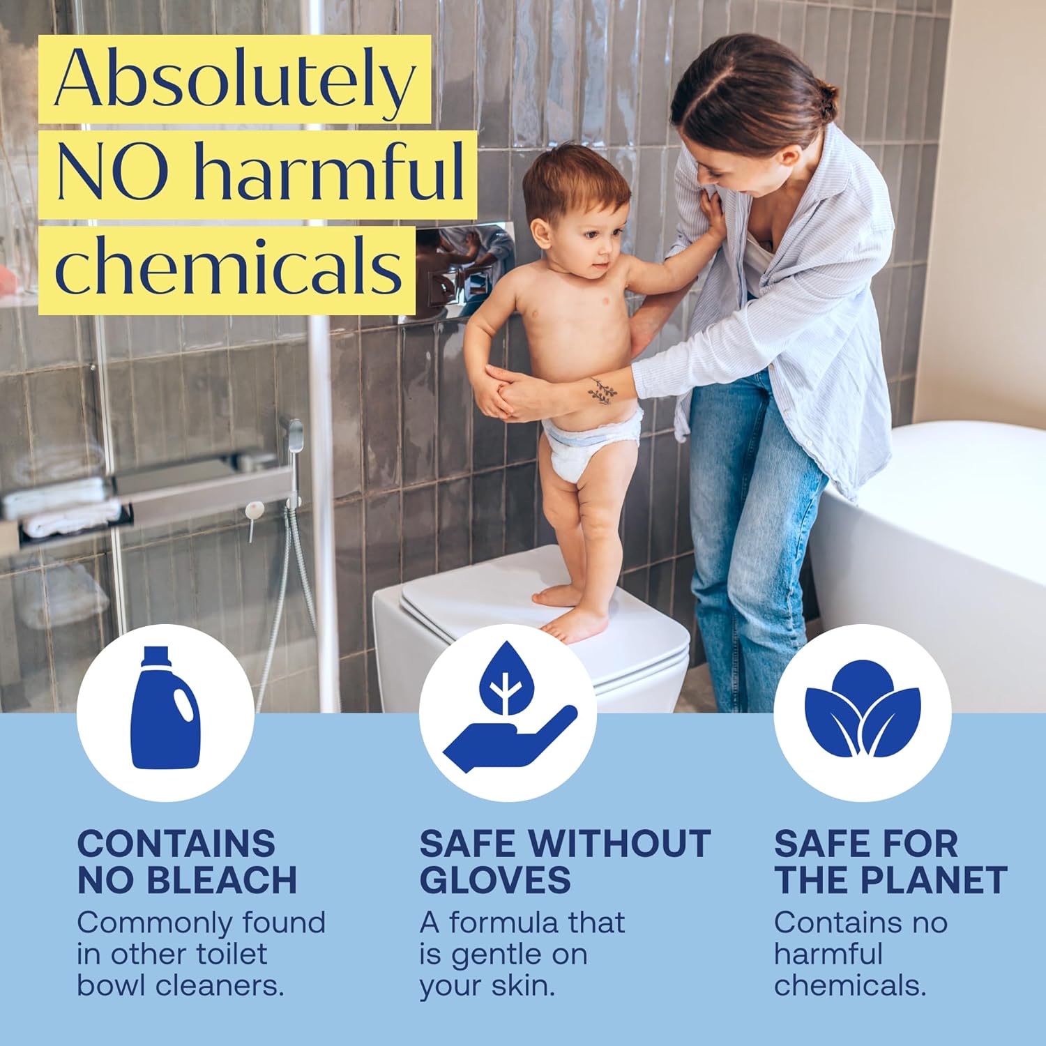 Fab Tab Toilet Bowl Cleaner Tablets, Powerful Stain Removal, No Harsh Chemicals, Plastic-Free, Removes Rust & Stains, Safe for Regular and Septic Tank Toilets, Lemon & Eucalyptus Scent