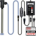 1500W Hot Tub Titanium Immersion Water Heater with Temp Control & GFCI – Submersible Electric Heater for Above-Ground Pool, Spa, Bucket, Baptistry, Baptismal Pool, Bathtub & Inflatable Pool