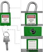SAFBY Lockout Tagout Locks, Safety Padlock, Keyed Differently Loto Safety Padlocks for Lock Out Tag Out Kits Station (Green NO.1-10)