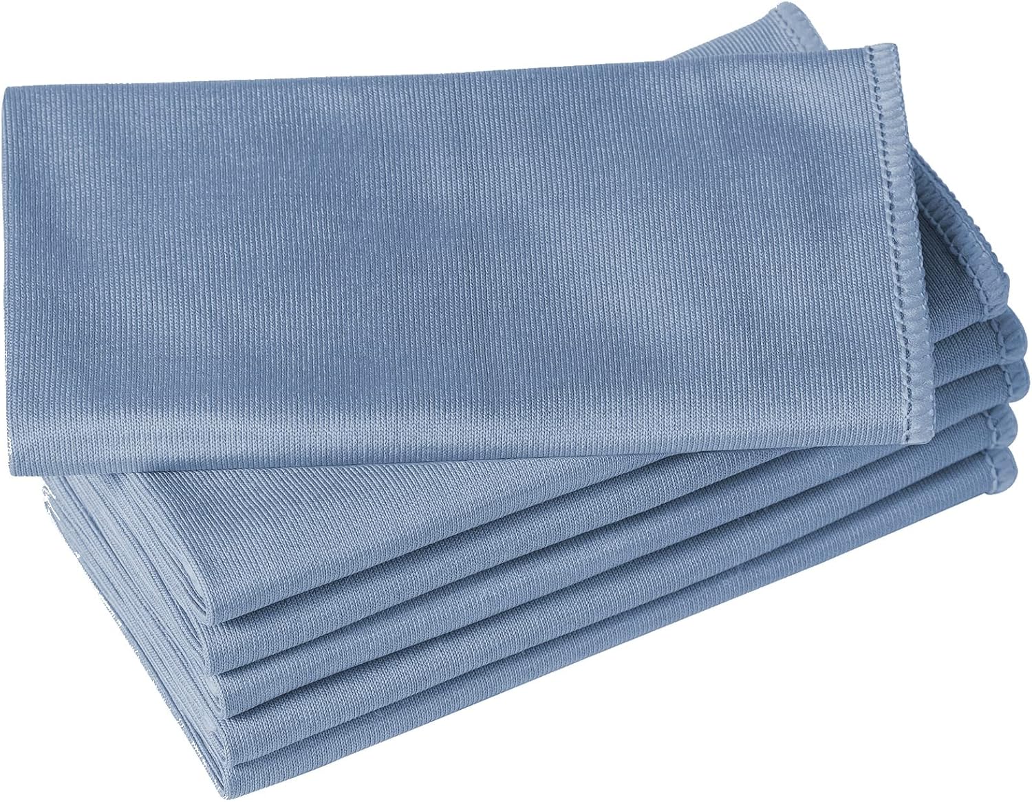6 Pack Microfiber Glass Cleaning Cloth, 16 Inch X 16 Inch, Lint Free Quickly Clean Window, Glasses, Windshields, Mirrors, and Stainless Steel, Dark Blue