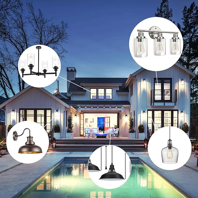 TJOY 12 Pack Vintage Edison LED Light Bulbs, Dimmable, 60W Equivalent, E26 Medium Base, 5000K Daylight, ST58, 8W, 800LM, Ultra-Bright, 80+CRI, Antique Decorative Filament, Clear Glass