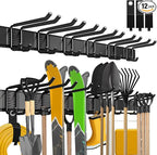 Garage Wall Organizer,12Pack Carries 600 lbs,Garden Tool Organizer 49.5in With Large Storage Space,Easy Assembly, Sturdy Design,for Efficient Tool Storage Garage Organization