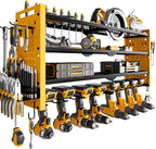 Power Tool Organizer Wall Mount,Cordless Drill Organizer,4 Layers Large Capacity Tool Rack with 8 Drill Holders(YELLOW)