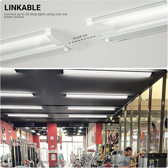 ANTLUX 4FT LED Wraparound Lights, Ultra Slim 4 Foot LED Shop Light, 50W, 5600LM, 5000K, No Glare, Crystal Wrap Around Office Light, 48” Compact Ceiling Lighting Fixture for Garage, Kitchen, 4 Pack